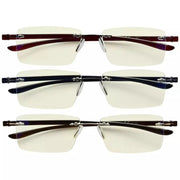 eyekeeper.com 3 Pack Rimless Blue Light Filter Reading Glasses UVR14003 Eyeglasses White Smoke 3 Pairs Mix / without magnification,3 Pairs Mix / +1.00,3 Pairs Mix / +1.25,3 Pairs Mix / +1.50,3 Pairs Mix / +1.75,3 Pairs Mix / +2.00,3 Pairs Mix / +2.50,3 Pairs Mix / +3.00