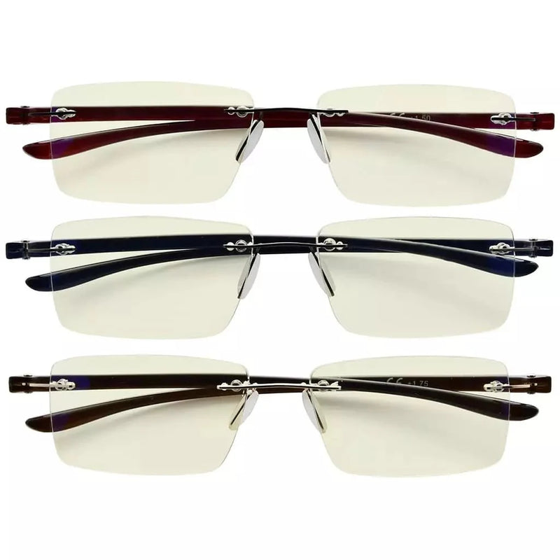 eyekeeper.com 3 Pack Rimless Blue Light Filter Reading Glasses UVR14003 Eyeglasses White Smoke 3 Pairs Mix / without magnification,3 Pairs Mix / +1.00,3 Pairs Mix / +1.25,3 Pairs Mix / +1.50,3 Pairs Mix / +1.75,3 Pairs Mix / +2.00,3 Pairs Mix / +2.50,3 Pairs Mix / +3.00
