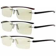 eyekeeper.com 3 Pack Rimless Blue Light Filter Reading Glasses UVR14003 Eyeglasses White Smoke 3 Pairs Mix / without magnification,3 Pairs Mix / +1.00,3 Pairs Mix / +1.25,3 Pairs Mix / +1.50,3 Pairs Mix / +1.75,3 Pairs Mix / +2.00,3 Pairs Mix / +2.50,3 Pairs Mix / +3.00