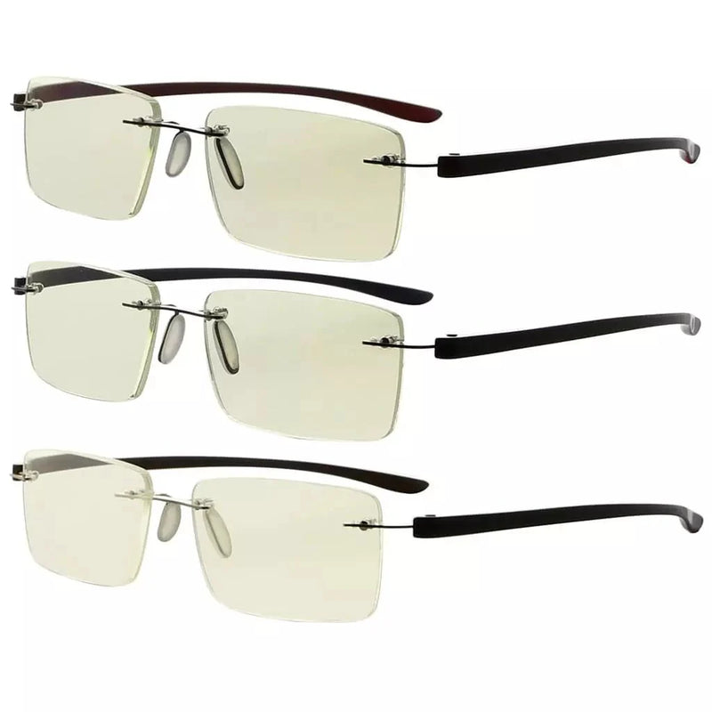 eyekeeper.com 3 Pack Rimless Blue Light Filter Reading Glasses UVR14003 Eyeglasses White Smoke 3 Pairs Mix / without magnification,3 Pairs Mix / +1.00,3 Pairs Mix / +1.25,3 Pairs Mix / +1.50,3 Pairs Mix / +1.75,3 Pairs Mix / +2.00,3 Pairs Mix / +2.50,3 Pairs Mix / +3.00