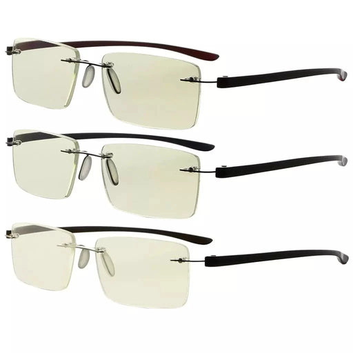 eyekeeper.com 3 Pack Rimless Blue Light Filter Reading Glasses UVR14003 Eyeglasses White Smoke 3 Pairs Mix / without magnification,3 Pairs Mix / +1.00,3 Pairs Mix / +1.25,3 Pairs Mix / +1.50,3 Pairs Mix / +1.75,3 Pairs Mix / +2.00,3 Pairs Mix / +2.50,3 Pairs Mix / +3.00