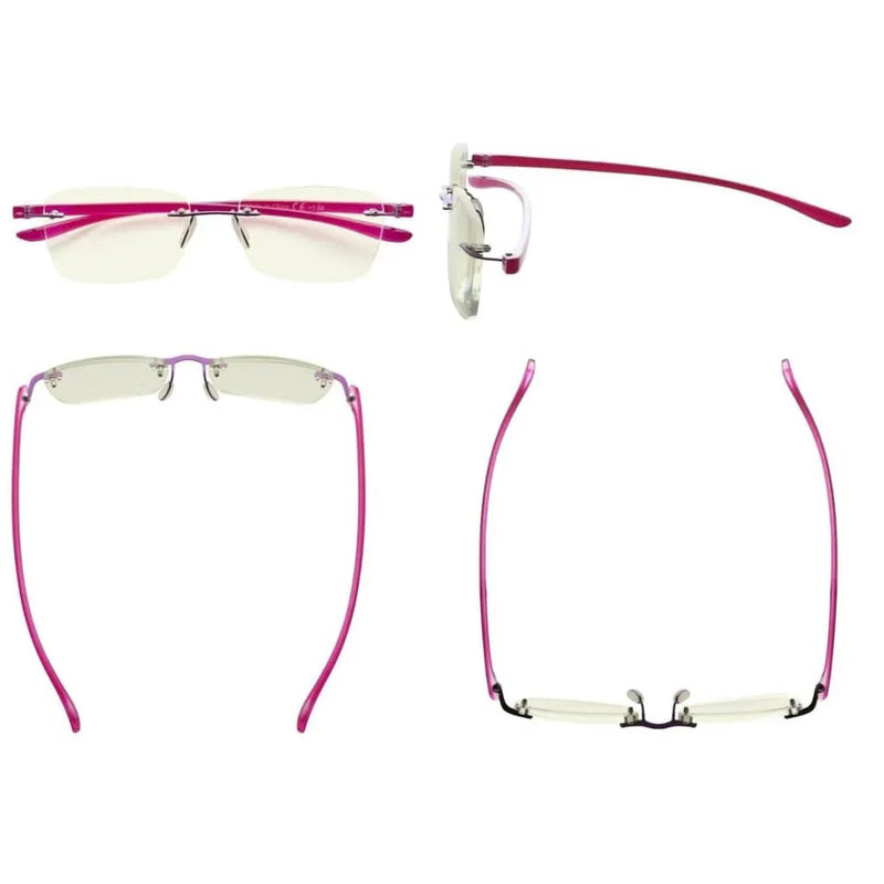 eyekeeper.com 3 Pack Rimless Blue Light Filter Reading Glasses UVR14009 Eyeglasses White Smoke 3 Pairs Mix / without magnification,3 Pairs Mix / +1.00,3 Pairs Mix / +1.25,3 Pairs Mix / +1.50,3 Pairs Mix / +1.75,3 Pairs Mix / +2.00,3 Pairs Mix / +2.50,3 Pairs Mix / +3.00