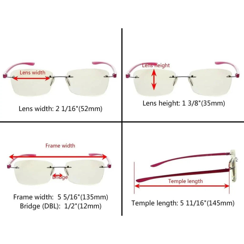 eyekeeper.com 3 Pack Rimless Blue Light Filter Reading Glasses UVR14009 Eyeglasses White Smoke 3 Pairs Mix / without magnification,3 Pairs Mix / +1.00,3 Pairs Mix / +1.25,3 Pairs Mix / +1.50,3 Pairs Mix / +1.75,3 Pairs Mix / +2.00,3 Pairs Mix / +2.50,3 Pairs Mix / +3.00
