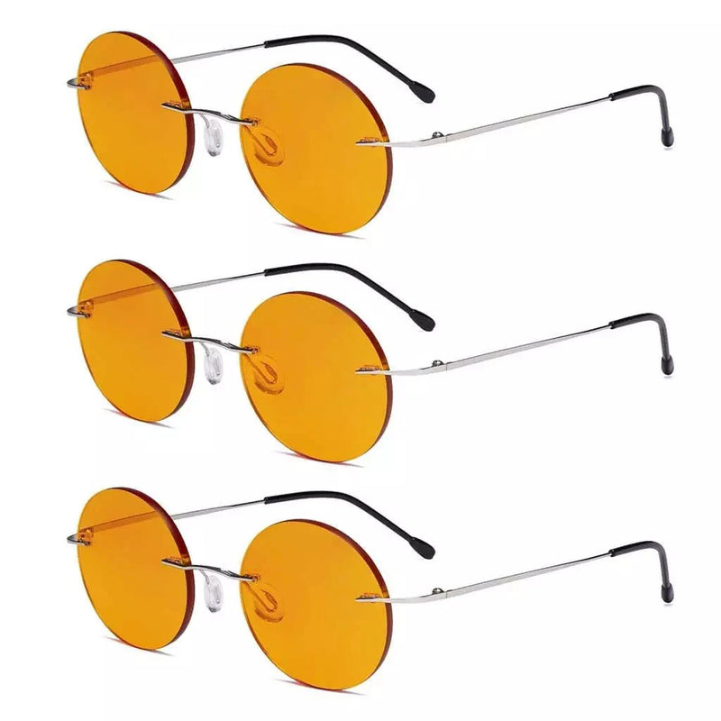 eyekeeper.com 3 Pack Rimless Round Blue Light Blocking Reading Glasses DSWK26 Eyeglasses White Smoke Silver-3pcs / +0.50,Silver-3pcs / +0.75,Silver-3pcs / +1.00,Silver-3pcs / +1.25,Silver-3pcs / +1.75