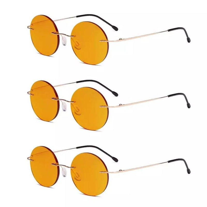 eyekeeper.com 3 Pack Rimless Round Blue Light Blocking Reading Glasses DSWK26 Eyeglasses White Smoke Gold-3pcs / +0.50,Gold-3pcs / +0.75,Gold-3pcs / +1.00,Gold-3pcs / +1.25,Gold-3pcs / +1.50,Gold-3pcs / +1.75