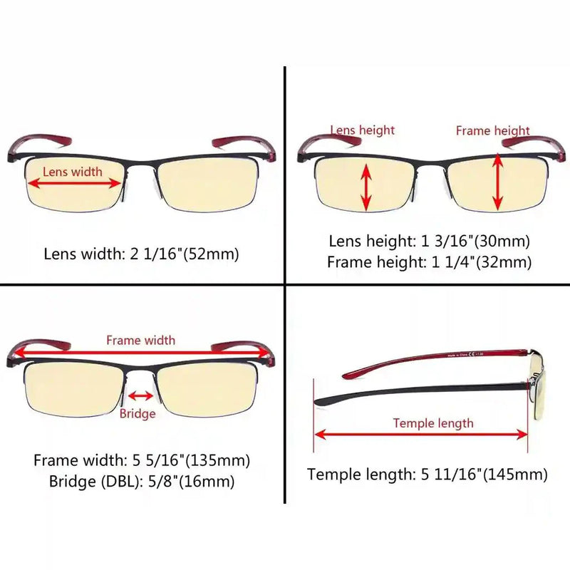 eyekeeper.com 3 Pack Semi-rimless Blue Light Blocking Readers TMCG12625 Eyeglasses White Smoke 3 Pairs Mix / without magnification,3 Pairs Mix / +1.00,3 Pairs Mix / +1.25,3 Pairs Mix / +1.50,3 Pairs Mix / +1.75,3 Pairs Mix / +2.00,3 Pairs Mix / +2.50