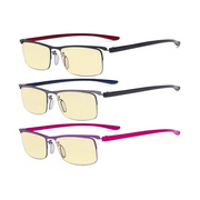 eyekeeper.com 3 Pack Semi-rimless Blue Light Blocking Readers TMCG12625 Eyeglasses White Smoke 3 Pairs Mix / without magnification,3 Pairs Mix / +1.00,3 Pairs Mix / +1.25,3 Pairs Mix / +1.50,3 Pairs Mix / +1.75,3 Pairs Mix / +2.00,3 Pairs Mix / +2.50