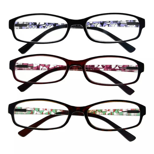 eyekeeper.com 3 Pack Small Lens Reading Glasses with Pattern Temples R908 Eyeglasses White Smoke 3 Pairs Mix / +0.50,3 Pairs Mix / +0.75,3 Pairs Mix / +1.00,3 Pairs Mix / +1.25,3 Pairs Mix / +1.50,3 Pairs Mix / +1.75,3 Pairs Mix / +2.00,3 Pairs Mix / +2.25,3 Pairs Mix / +2.50,3 Pairs Mix / +2.75,3 Pairs Mix / +3.00,3 Pairs Mix / +3.50,3 Pairs Mix / +