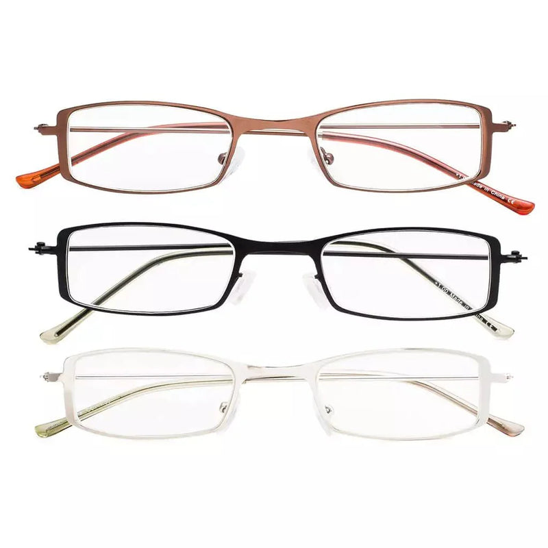 eyekeeper.com 3 Pack Stainless Steel Lightweight Reading Glasses R15005 Eyeglasses White Smoke 3 Pairs Mix / +0.50,3 Pairs Mix / +0.75,3 Pairs Mix / +1.00,3 Pairs Mix / +1.25,3 Pairs Mix / +1.50,3 Pairs Mix / +1.75,3 Pairs Mix / +2.00,3 Pairs Mix / +2.25,3 Pairs Mix / +2.50,3 Pairs Mix / +2.75,3 Pairs Mix / +3.00,3 Pairs Mix / +3.50,3 Pairs Mix / +
