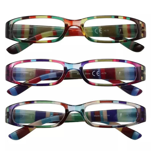 eyekeeper.com 3 Pack Striped Pattern Reading Glasses R906 Eyeglasses White Smoke 3 Pairs Mix / +0.75,3 Pairs Mix / +1.00