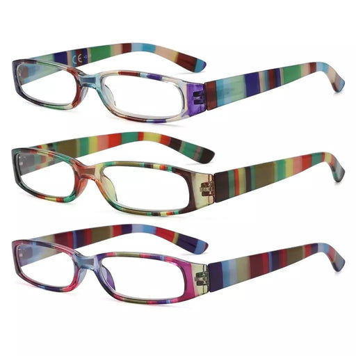 eyekeeper.com 3 Pack Striped Pattern Reading Glasses R906 Eyeglasses White Smoke 3 Pairs Mix / +0.75,3 Pairs Mix / +1.00