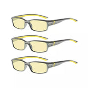 eyekeeper.com 3 Pack Stylish Blue Light Blocking Readers TMXM01 Eyeglasses White Smoke Grey Yellow-3pcs / without magnification,Grey Yellow-3pcs / +0.50,Grey Yellow-3pcs / +0.75,Grey Yellow-3pcs / +1.00,Grey Yellow-3pcs / +1.25,Grey Yellow-3pcs / +1.50,Grey Yellow-3pcs / +1.75,Grey Yellow-3pcs / +2.00,Grey Yellow-3pcs / +2.25