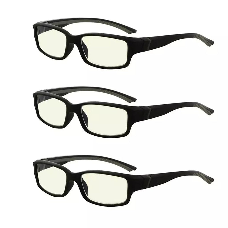 eyekeeper.com 3 Pack Stylish Blue Light Filter Readers UVXM01 Eyeglasses White Smoke Black Grey-3pcs / without magnification,Black Grey-3pcs / +0.50,Black Grey-3pcs / +0.75,Black Grey-3pcs / +1.00,Black Grey-3pcs / +1.25,Black Grey-3pcs / +1.50,Black Grey-3pcs / +1.75,Black Grey-3pcs / +2.00,Black Grey-3pcs / +2.50