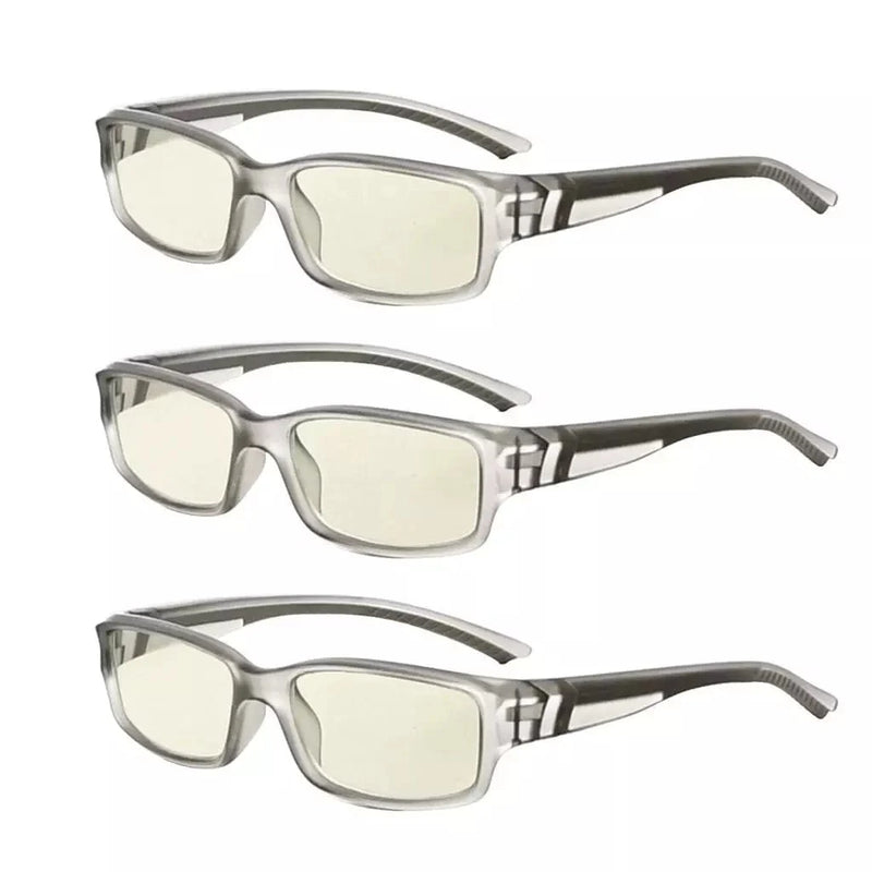 eyekeeper.com 3 Pack Stylish Blue Light Filter Readers UVXM01 Eyeglasses White Smoke Grey-3pcs / without magnification,Grey-3pcs / +0.50,Grey-3pcs / +0.75,Grey-3pcs / +1.00,Grey-3pcs / +1.25,Grey-3pcs / +1.50,Grey-3pcs / +1.75,Grey-3pcs / +2.00,Grey-3pcs / +2.50