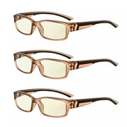 eyekeeper.com 3 Pack Stylish Blue Light Filter Readers UVXM01 Eyeglasses White Smoke Brown-3pcs / without magnification,Brown-3pcs / +0.50,Brown-3pcs / +0.75,Brown-3pcs / +1.00,Brown-3pcs / +1.25,Brown-3pcs / +1.50,Brown-3pcs / +1.75,Brown-3pcs / +2.00,Brown-3pcs / +2.50