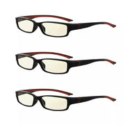 eyekeeper.com 3 Pack Stylish Blue Light Filter Readers UVXM01 Eyeglasses White Smoke Black Red-3pcs / without magnification,Black Red-3pcs / +0.50,Black Red-3pcs / +0.75,Black Red-3pcs / +1.00,Black Red-3pcs / +1.25,Black Red-3pcs / +1.50,Black Red-3pcs / +1.75,Black Red-3pcs / +2.00,Black Red-3pcs / +2.50