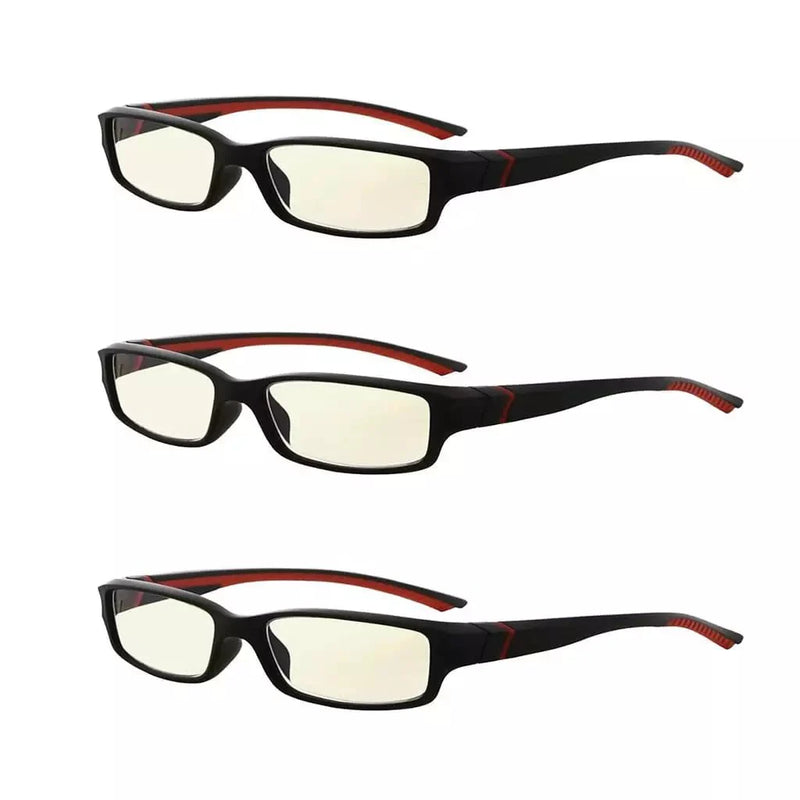 eyekeeper.com 3 Pack Stylish Blue Light Filter Readers UVXM01 Eyeglasses White Smoke Black Red-3pcs / without magnification,Black Red-3pcs / +0.50,Black Red-3pcs / +0.75,Black Red-3pcs / +1.00,Black Red-3pcs / +1.25,Black Red-3pcs / +1.50,Black Red-3pcs / +1.75,Black Red-3pcs / +2.00,Black Red-3pcs / +2.50