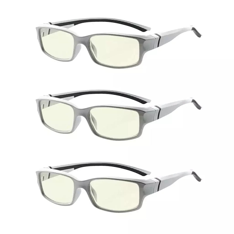 eyekeeper.com 3 Pack Stylish Blue Light Filter Readers UVXM01 Eyeglasses White Smoke Silver-3pcs / without magnification,Silver-3pcs / +0.50,Silver-3pcs / +0.75,Silver-3pcs / +1.00,Silver-3pcs / +1.25,Silver-3pcs / +1.50,Silver-3pcs / +1.75,Silver-3pcs / +2.00,Silver-3pcs / +2.50