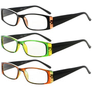eyekeeper.com 3 Pack Stylish Reading Glasses 3PKR006 Eyeglasses White Smoke 3 Pairs Mix / +1.00,3 Pairs Mix / +1.25,3 Pairs Mix / +2.00