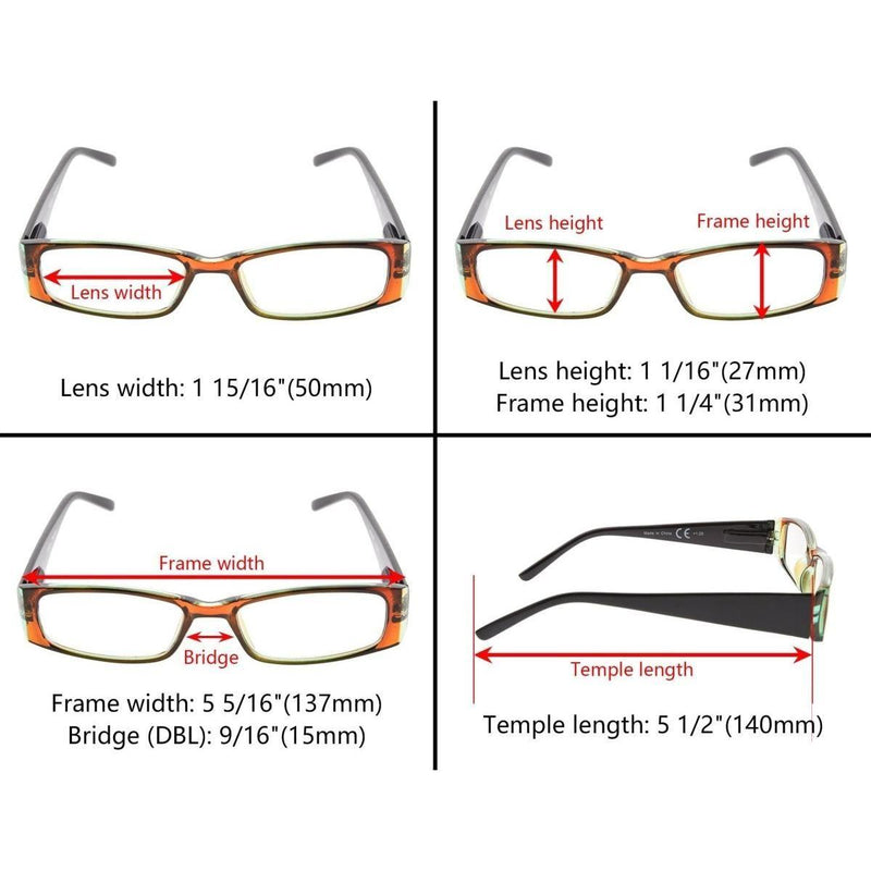 eyekeeper.com 3 Pack Stylish Reading Glasses 3PKR006 Eyeglasses Black 3 Pairs Mix / +1.00,3 Pairs Mix / +1.25,3 Pairs Mix / +2.00