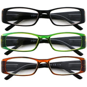 eyekeeper.com 3 Pack Stylish Reading Glasses 3PKR006 Eyeglasses Light Gray 3 Pairs Mix / +1.00,3 Pairs Mix / +1.25,3 Pairs Mix / +2.00
