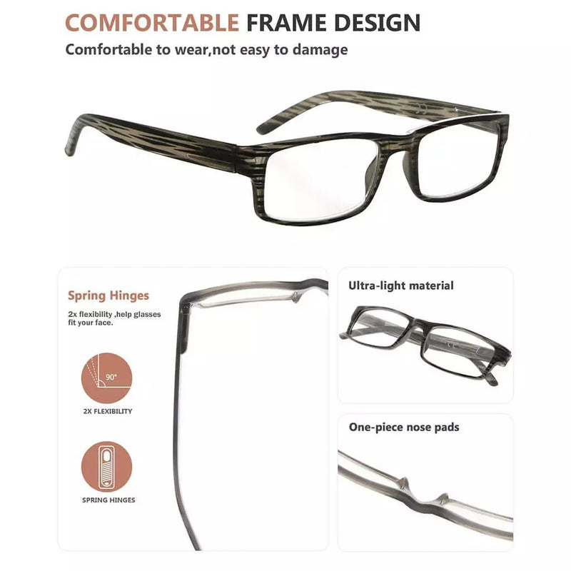 eyekeeper.com 3 Pack Stylish Striped Rectangle Reading Glasses R026 Eyeglasses White Smoke 3 Pairs Mix / +0.50,3 Pairs Mix / +0.75,3 Pairs Mix / +1.00,3 Pairs Mix / +1.25,3 Pairs Mix / +1.50,3 Pairs Mix / +1.75,3 Pairs Mix / +2.00,3 Pairs Mix / +2.25,3 Pairs Mix / +2.50,3 Pairs Mix / +2.75,3 Pairs Mix / +3.00,3 Pairs Mix / +3.50,3 Pairs Mix / +
