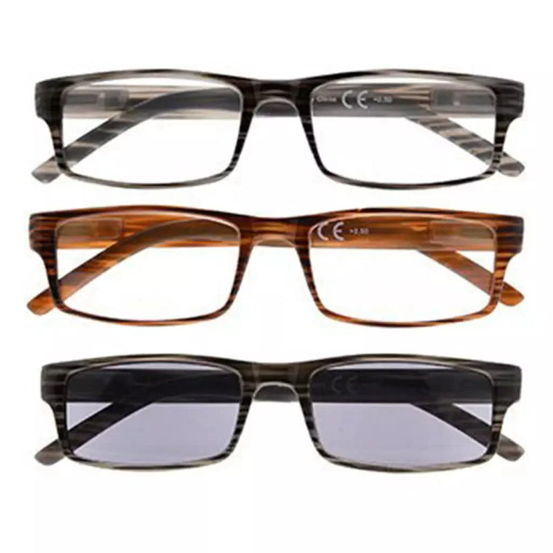 eyekeeper.com 3 Pack Stylish Striped Rectangle Reading Glasses R026 Eyeglasses White Smoke 3 Pairs Mix / +0.50,3 Pairs Mix / +0.75,3 Pairs Mix / +1.00,3 Pairs Mix / +1.25,3 Pairs Mix / +1.50,3 Pairs Mix / +1.75,3 Pairs Mix / +2.00,3 Pairs Mix / +2.25,3 Pairs Mix / +2.50,3 Pairs Mix / +2.75,3 Pairs Mix / +3.00,3 Pairs Mix / +3.50,3 Pairs Mix / +