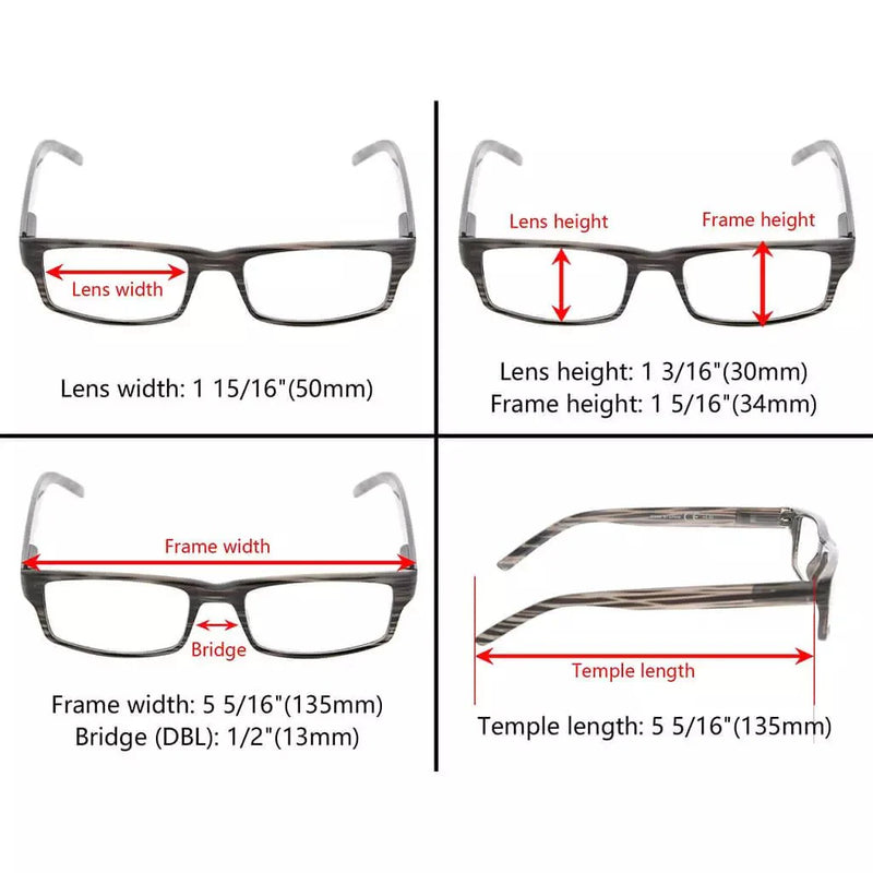 eyekeeper.com 3 Pack Stylish Striped Rectangle Reading Glasses R026 Eyeglasses White Smoke 3 Pairs Mix / +0.50,3 Pairs Mix / +0.75,3 Pairs Mix / +1.00,3 Pairs Mix / +1.25,3 Pairs Mix / +1.50,3 Pairs Mix / +1.75,3 Pairs Mix / +2.00,3 Pairs Mix / +2.25,3 Pairs Mix / +2.50,3 Pairs Mix / +2.75,3 Pairs Mix / +3.00,3 Pairs Mix / +3.50,3 Pairs Mix / +