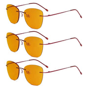 eyekeeper.com 3 Pack Titanium Blue Light Blocking Reading Glasses DSWK9902 Eyeglasses White Smoke Red-3pcs / without magnification,Red-3pcs / +0.50,Red-3pcs / +0.75,Red-3pcs / +1.00,Red-3pcs / +1.25,Red-3pcs / +1.50,Red-3pcs / +1.75,Red-3pcs / +2.00