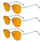 eyekeeper.com 3 Pack Titanium Blue Light Blocking Reading Glasses DSWK9902 Eyeglasses White Smoke Blue-3pcs / without magnification,Blue-3pcs / +0.50,Blue-3pcs / +0.75,Blue-3pcs / +1.00,Blue-3pcs / +1.25,Blue-3pcs / +1.50,Blue-3pcs / +1.75,Blue-3pcs / +2.00
