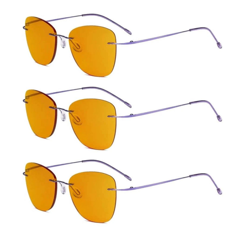 eyekeeper.com 3 Pack Titanium Blue Light Blocking Reading Glasses DSWK9902 Eyeglasses White Smoke Purple-3pcs / without magnification,Purple-3pcs / +0.50,Purple-3pcs / +0.75,Purple-3pcs / +1.00,Purple-3pcs / +1.25,Purple-3pcs / +1.50,Purple-3pcs / +1.75,Purple-3pcs / +2.00