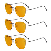 eyekeeper.com 3 Pack Titanium Blue Light Blocking Reading Glasses DSWK9902 Eyeglasses White Smoke Gunmetal-3pcs / without magnification,Gunmetal-3pcs / +0.50,Gunmetal-3pcs / +0.75,Gunmetal-3pcs / +1.00,Gunmetal-3pcs / +1.25,Gunmetal-3pcs / +1.50,Gunmetal-3pcs / +1.75,Gunmetal-3pcs / +2.00