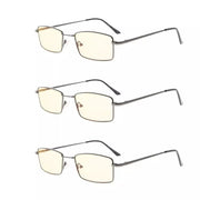 eyekeeper.com 3 Pack Traditional Rectangle Blue Light Filter Reading Glasses CG1709 Eyeglasses White Smoke Gunmetal-3pcs / without magnification,Gunmetal-3pcs / +0.50,Gunmetal-3pcs / +0.75,Gunmetal-3pcs / +1.00,Gunmetal-3pcs / +1.25,Gunmetal-3pcs / +1.50,Gunmetal-3pcs / +1.75,Gunmetal-3pcs / +2.00,Gunmetal-3pcs / +2.25,Gunmetal-3pcs / +2.50,Gunmetal-3pcs / +3.