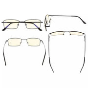 eyekeeper.com 3 Pack Traditional Rectangle Blue Light Filter Reading Glasses CG1709 Eyeglasses White Smoke Black-3pcs / without magnification,Black-3pcs / +0.50,Black-3pcs / +0.75,Black-3pcs / +1.00,Black-3pcs / +1.25,Black-3pcs / +1.50,Black-3pcs / +1.75,Black-3pcs / +2.00,Black-3pcs / +2.25,Black-3pcs / +2.50,Black-3pcs / +3.00,Gold-3pcs / without magnificat