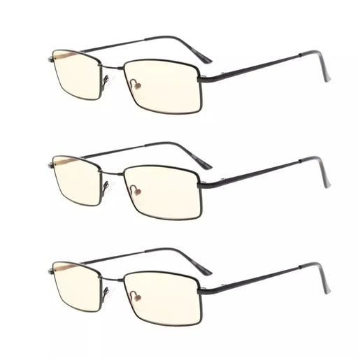 eyekeeper.com 3 Pack Traditional Rectangle Blue Light Filter Reading Glasses CG1709 Eyeglasses White Smoke Black-3pcs / without magnification,Black-3pcs / +0.50,Black-3pcs / +0.75,Black-3pcs / +1.00,Black-3pcs / +1.25,Black-3pcs / +1.50,Black-3pcs / +1.75,Black-3pcs / +2.00,Black-3pcs / +2.25,Black-3pcs / +2.50,Black-3pcs / +3.00,Gold-3pcs / without magnificat