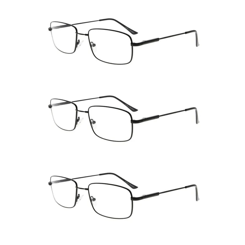 eyekeeper.com 3 Pack Vintage Rectangle Reading Glasses Metal Readers R1701 Eyeglasses White Smoke Black-3pcs / +0.50,Black-3pcs / +1.00,Black-3pcs / +1.25,Gunmetal-3pcs / +1.00,Gunmetal-3pcs / +1.25,Silver-3pcs / +0.50,Silver-3pcs / +1.00,Silver-3pcs / +1.25,Gold-3pcs / +1.00,Gold-3pcs / +1.25,Gold-3pcs / +1.50