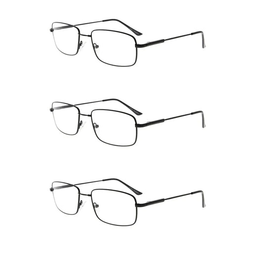 eyekeeper.com 3 Pack Vintage Rectangle Reading Glasses Metal Readers R1701 Eyeglasses White Smoke Black-3pcs / +0.50,Black-3pcs / +1.00,Black-3pcs / +1.25,Gunmetal-3pcs / +1.00,Gunmetal-3pcs / +1.25,Silver-3pcs / +0.50,Silver-3pcs / +1.00,Silver-3pcs / +1.25,Gold-3pcs / +1.00,Gold-3pcs / +1.25,Gold-3pcs / +1.50