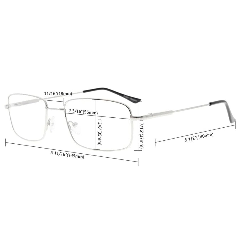 eyekeeper.com 3 Pack Vintage Rectangle Reading Glasses Metal Readers R1701 Eyeglasses White Smoke Black-3pcs / +0.50,Black-3pcs / +1.00,Black-3pcs / +1.25,Gunmetal-3pcs / +1.00,Gunmetal-3pcs / +1.25,Silver-3pcs / +0.50,Silver-3pcs / +1.00,Silver-3pcs / +1.25,Gold-3pcs / +1.00,Gold-3pcs / +1.25,Gold-3pcs / +1.50