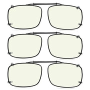 eyekeeper.com 3 Pack Wide Clip on Blue Light Filter Glasses C60 (58MMx38MM) Eyeglasses Seashell Clear-3pcs