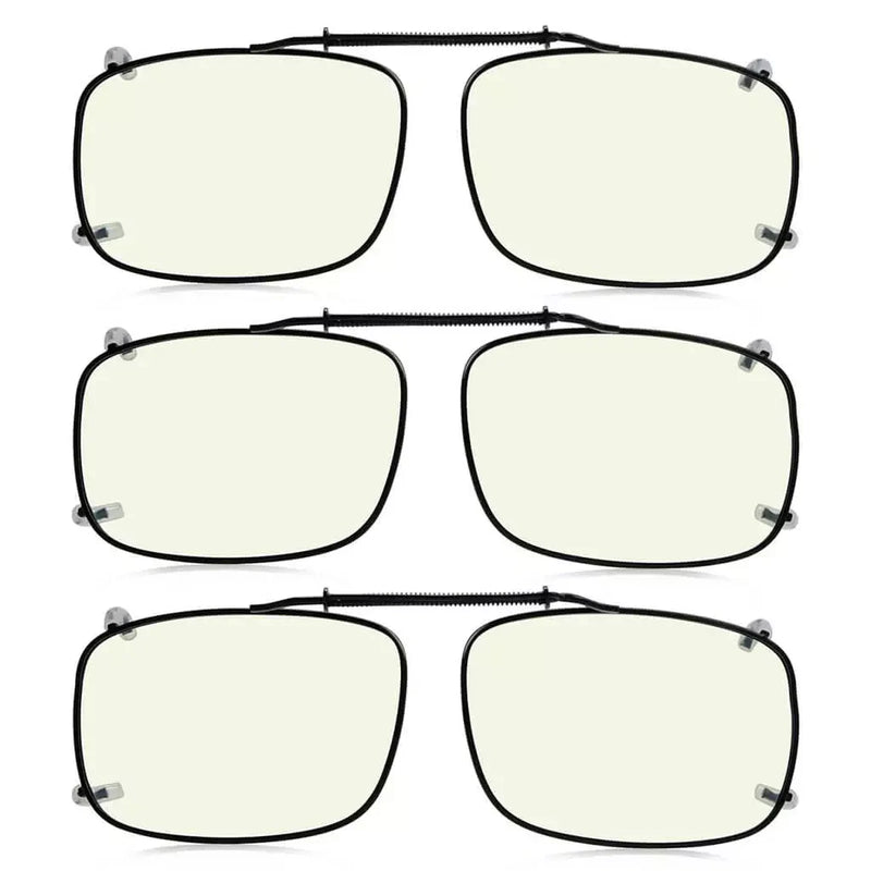 eyekeeper.com 3 Pack Wide Clip on Blue Light Filter Glasses C60 (58MMx38MM) Eyeglasses Seashell Clear-3pcs