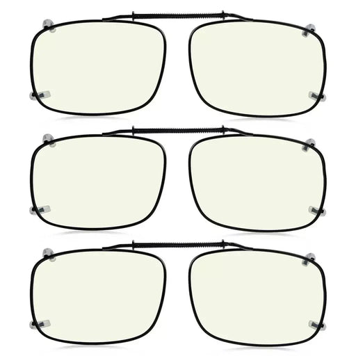 eyekeeper.com 3 Pack Wide Clip on Blue Light Filter Glasses C60 (58MMx38MM) Eyeglasses Seashell Clear-3pcs