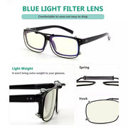 eyekeeper.com 3 Pack Wide Clip on Blue Light Filter Glasses C60 (57MMx39MM) Eyeglasses White Smoke Clear-3pcs
