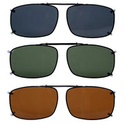 eyekeeper.com 3 Pack Wide Lens Clip on Polarized Sunglasses C60(57mmX39mm) Sunglasses White Smoke 3 Pairs Mix