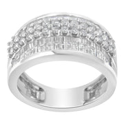 Bids.com 14K White Gold Round and Baguette Diamond Ring (1 1/2 Cttw, F-G Color, SI1-SI2 Clarity) - Size 6-3/4 Rings White Smoke 7.25 / 14k White Gold,6.75 / White.Gold,7 / White.Gold,8 / White.Gold