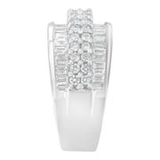 Bids.com 14K White Gold Round and Baguette Diamond Ring (1 1/2 Cttw, F-G Color, SI1-SI2 Clarity) - Size 6-3/4 Rings Light Gray 7.25 / 14k White Gold,6.75 / White.Gold,7 / White.Gold,8 / White.Gold