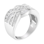 Bids.com 10K White Gold Diamond Bypass Ring (1 Cttw, H-I Color, I1-I2 Clarity) - Size 6-3/4 Rings White Smoke 7.75 / White.Gold,7.5 / White.Gold,7.25 / White.Gold,7 / White.Gold,6.75 / White.Gold