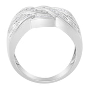 Bids.com 10K White Gold Diamond Bypass Ring (1 Cttw, H-I Color, I1-I2 Clarity) - Size 6-3/4 Rings White Smoke 7.75 / White.Gold,7.5 / White.Gold,7.25 / White.Gold,7 / White.Gold,6.75 / White.Gold