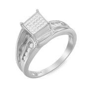 Bids.com 10K White Gold 1/3 Cttw Invisible Set Princess-cut Diamond Cluster Bypass Ring (H-I Color, SI1-SI2 Clarity) - Ring Size 7 Rings White Smoke 9 / White.Gold,8 / White.Gold,7 / White.Gold