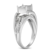 Bids.com 10K White Gold 1/3 Cttw Invisible Set Princess-cut Diamond Cluster Bypass Ring (H-I Color, SI1-SI2 Clarity) - Ring Size 7 Rings White Smoke 9 / White.Gold,8 / White.Gold,7 / White.Gold
