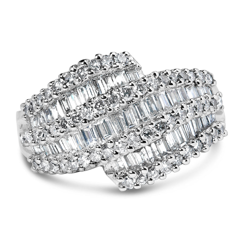 Bids.com 14K White Gold Diamond Cocktail Ring Band (1 3/4 Cttw, H-I Color, SI2-I1 Clarity) - Size 6-1/2 Rings White Smoke 8 / White.Gold,7 / White.Gold,6.5 / White.Gold